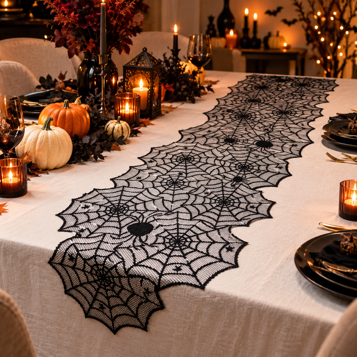 Web of Shadows™ Halloween Spiderweb Table Runner