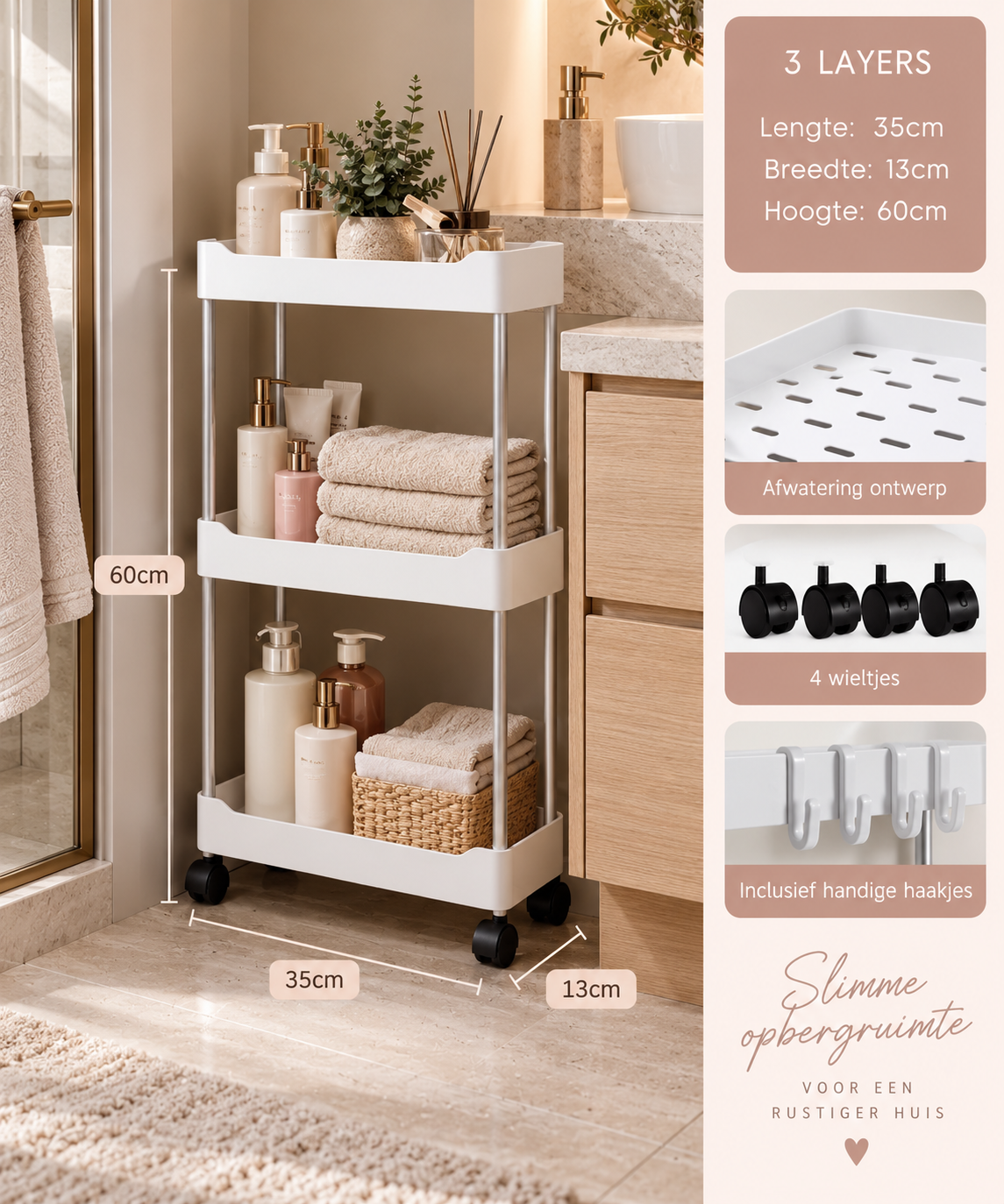 SlimSpace Opbergtrolley