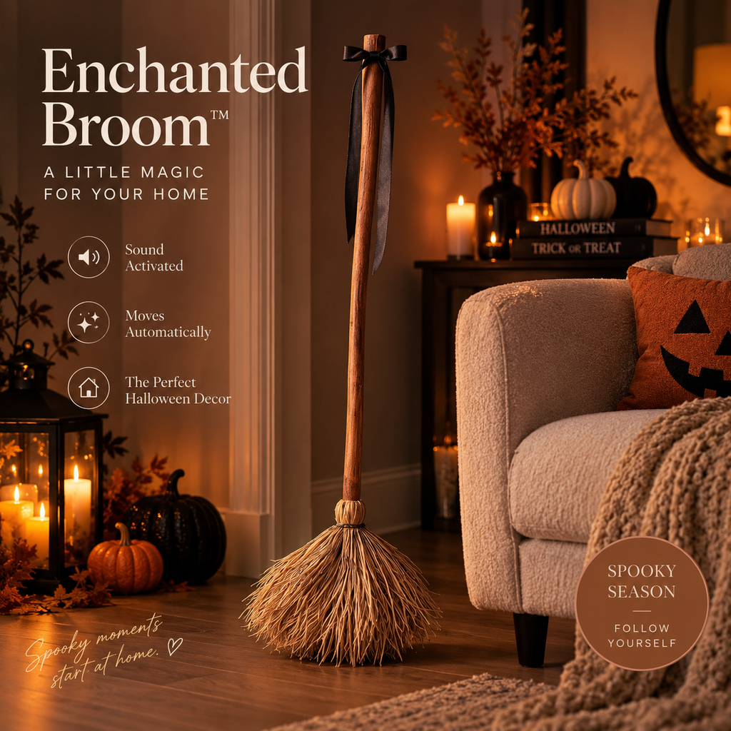 Enchanted Broom™  Sound-Activated Moving Halloween Broom
